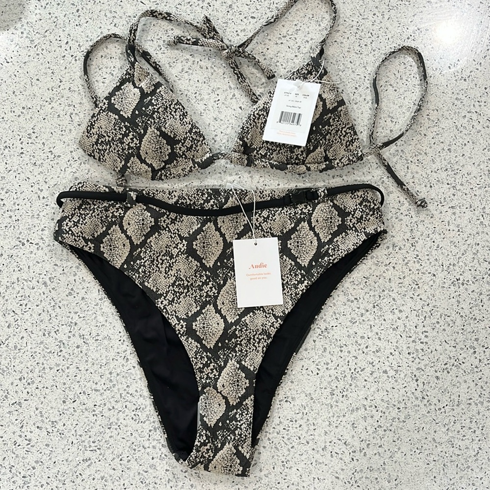 NWT Andie Snake Print Bikini Set